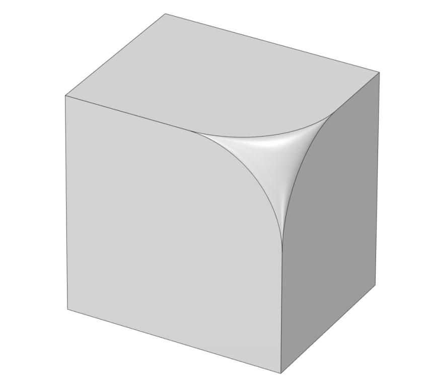 rounded corner of a box