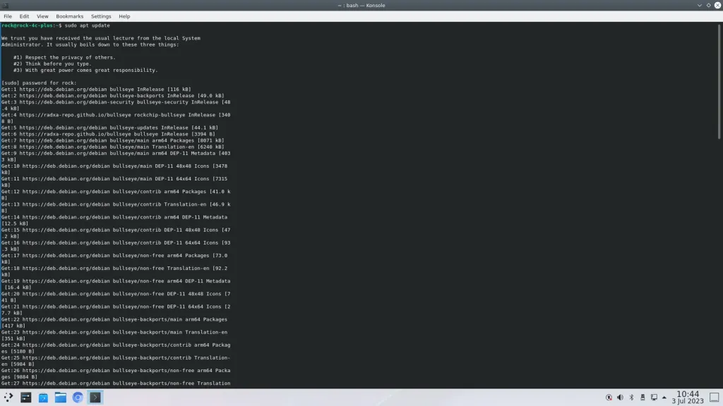 sudo apt update