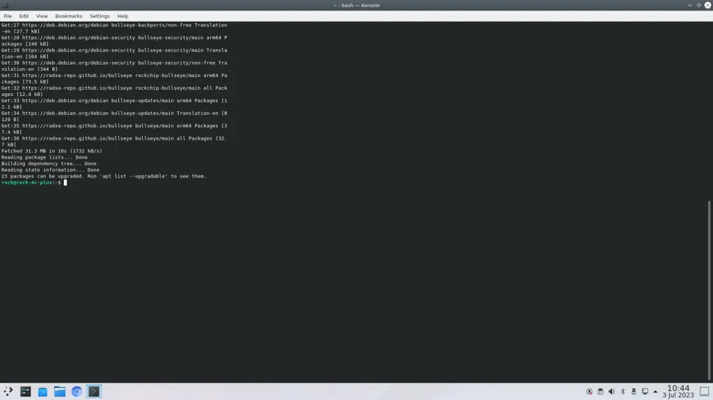sudo apt update - completed