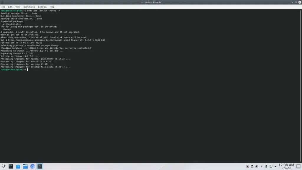 Install thonny