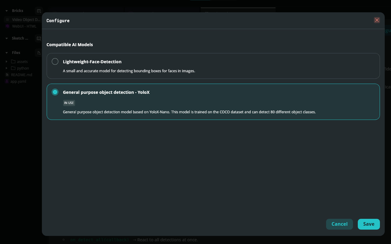 Configure - General purpose object detection