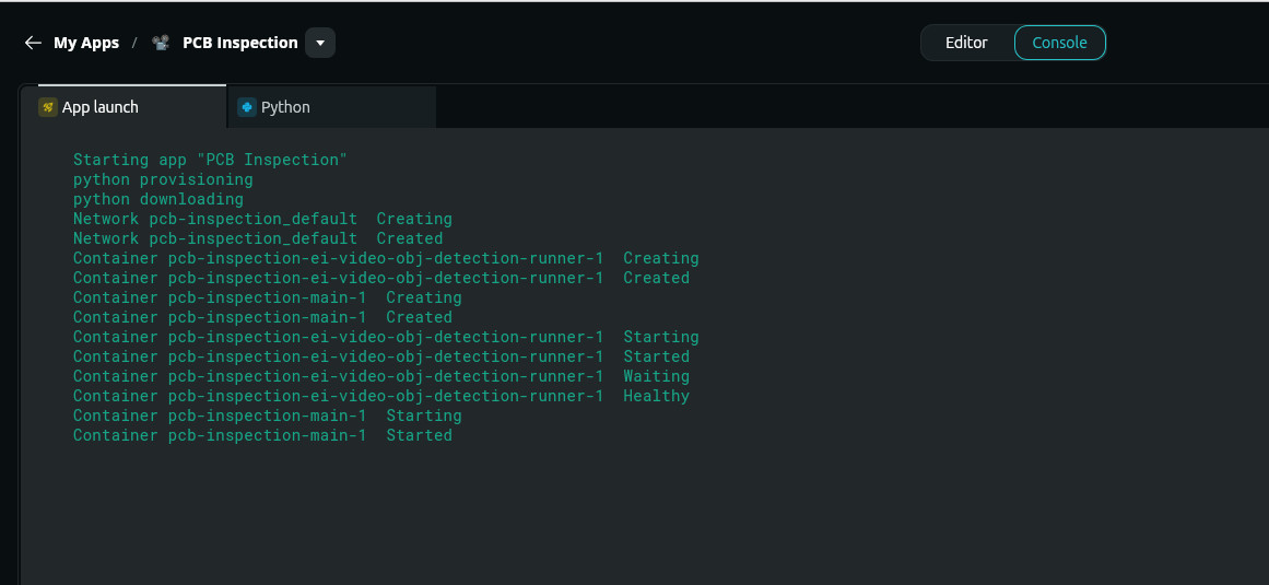 App launch screen