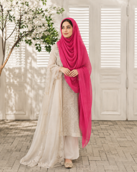 Fuchsia Glow Hijab view 1