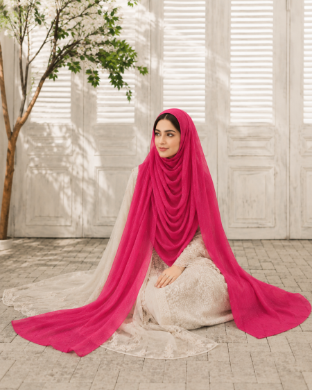 Fuchsia Glow Hijab view 2