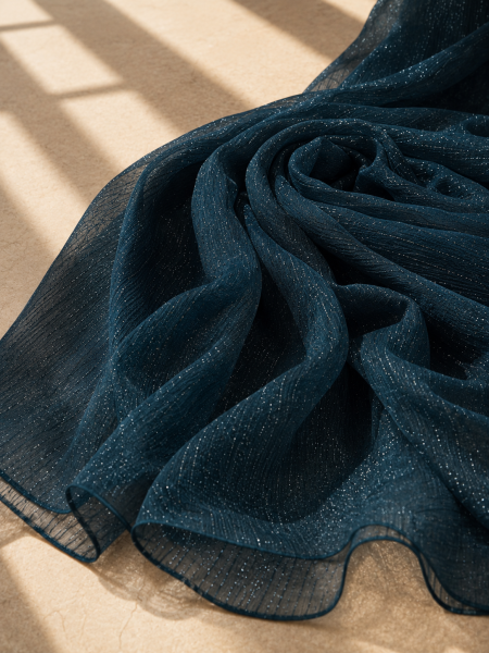 Midnight Teal Shimmer Hijab view 3