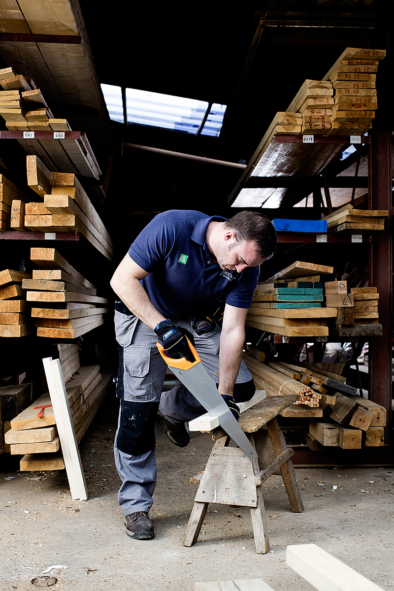 Hand Saw Cutting Wood