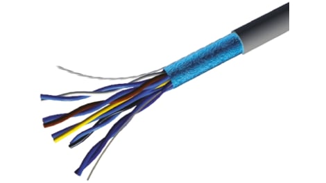 SYT 24 | Cable telefónico CAE Groupe, 5 pares, Cinta de aluminio/PET, 24 AWG AWG, Gris, 300 V 10 | RS
