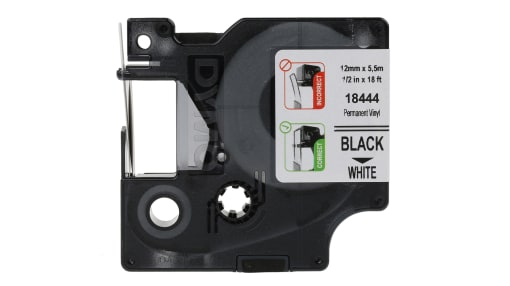18444 | Dymo Black on White Label Printer Tape, 5.5 m Length ...