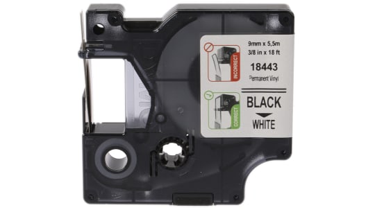 18443 | Dymo Black on White Label Printer Tape, 5.5 m Length ...