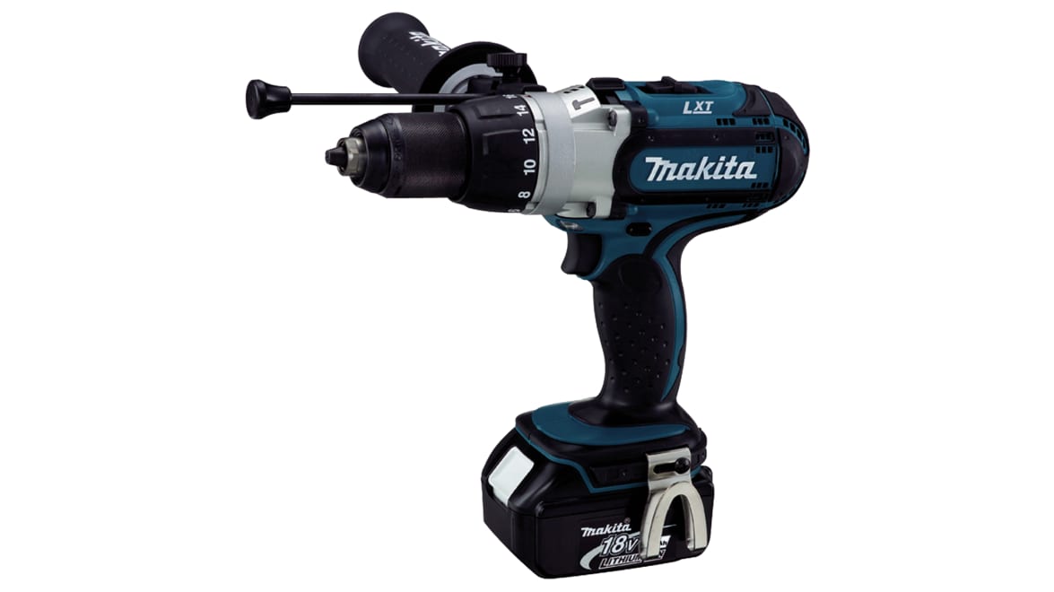 Taladro percutor y de impacto Makita a batería Li-Ion de 18V 5Ah, DHP451RTJ con 2 Euroconector | RS