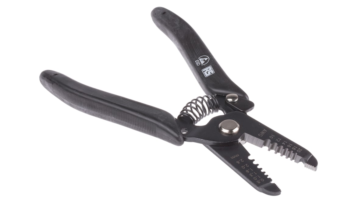 RS PRO Wire Stripper, 0.8mm Min, 2.6mm Max, 6 in