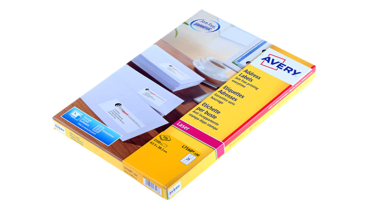 Avery White Adhesive Address Label Sheet, Pack of 100