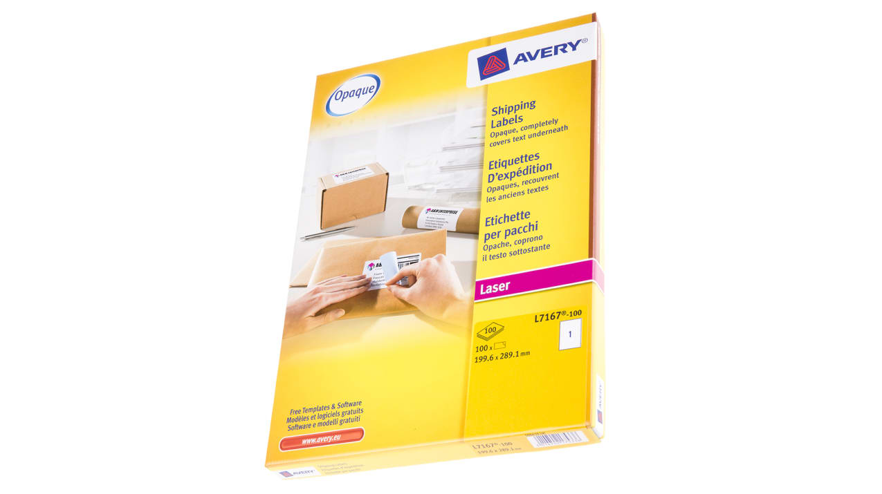 Avery White Adhesive Address Label Sheet, Pack of 100