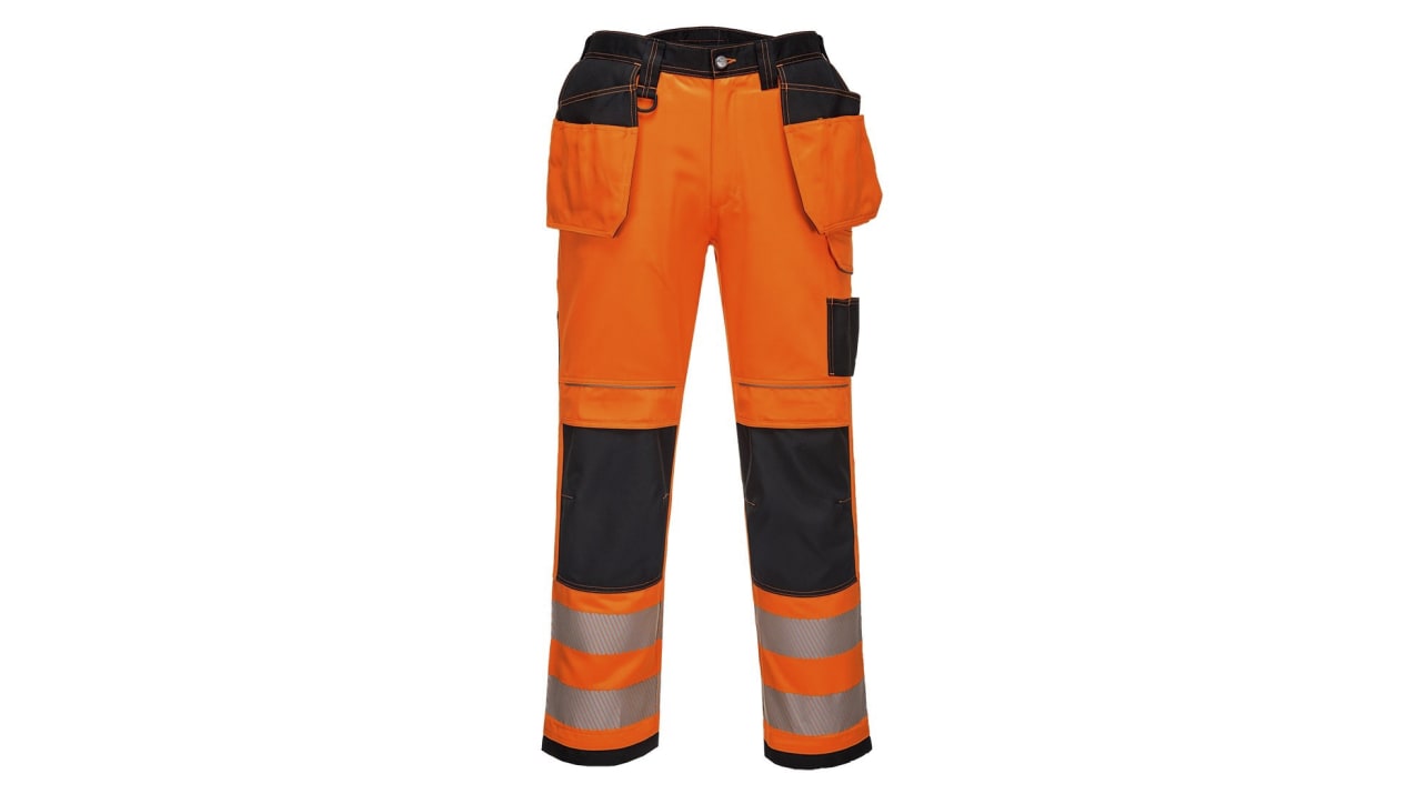RS PRO Unisex Warnschutz-Arbeitshose Polyester Orange, Größe L x 33Zoll | RS