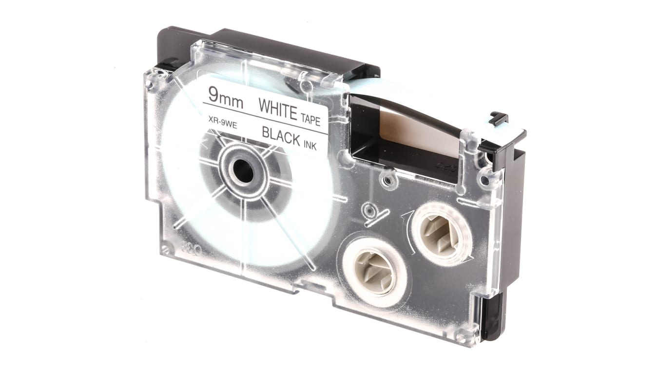 XR-9WE1-W-DJ | Casio Black on White Label Printer Tape, 8 m ...