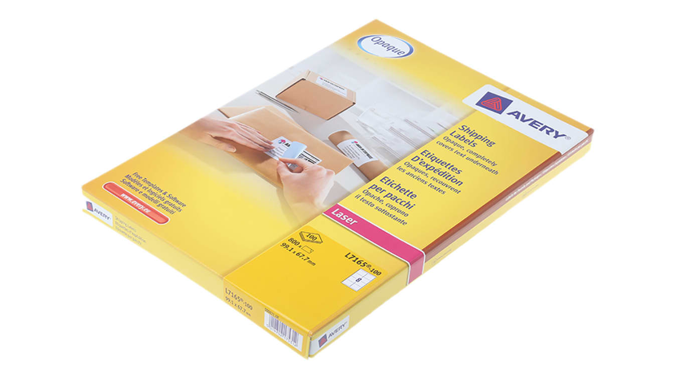 Avery l7165 parcel labels template