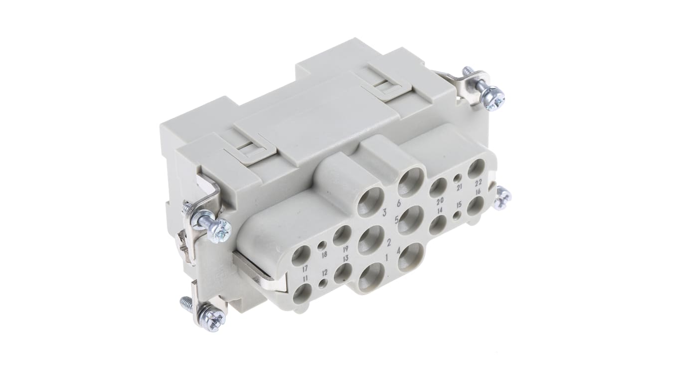 HARTING Han-Com Heavy Duty Power Connector Insert, 18 contacts, 40A, Female