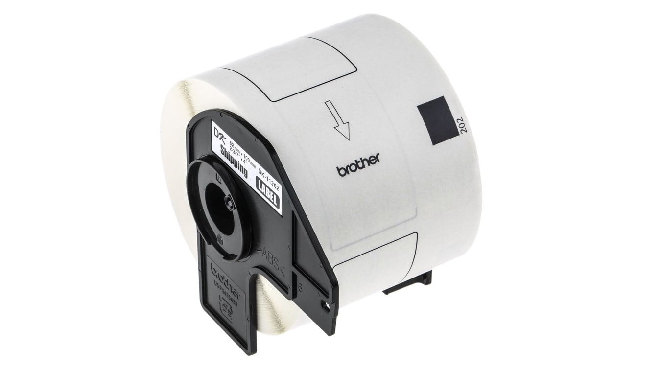 Brother White Black Print Label Roll, 100mm Width, 62mm Height, 300Per Roll  Qty