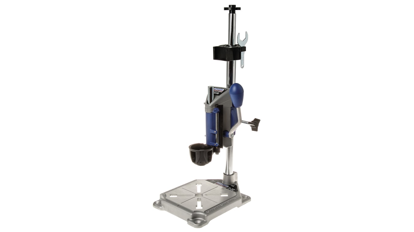 Dremel Work Station, Item 220-01, combines a drill press, rotary tool  holder and flex shaft machine in one space-saving attachment