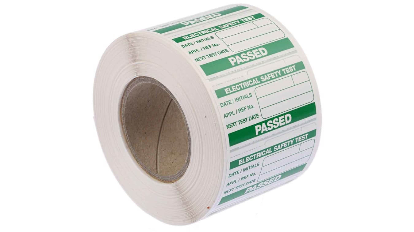 Seaward 91B038 PAT Testing Label, For Use With Portable Appliance Testers