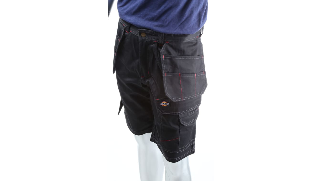 WD802 32 | Pantalones cortos trabajo para hombre Dickies de Algodón, poliéster de color Negro, talla 32plg | RS