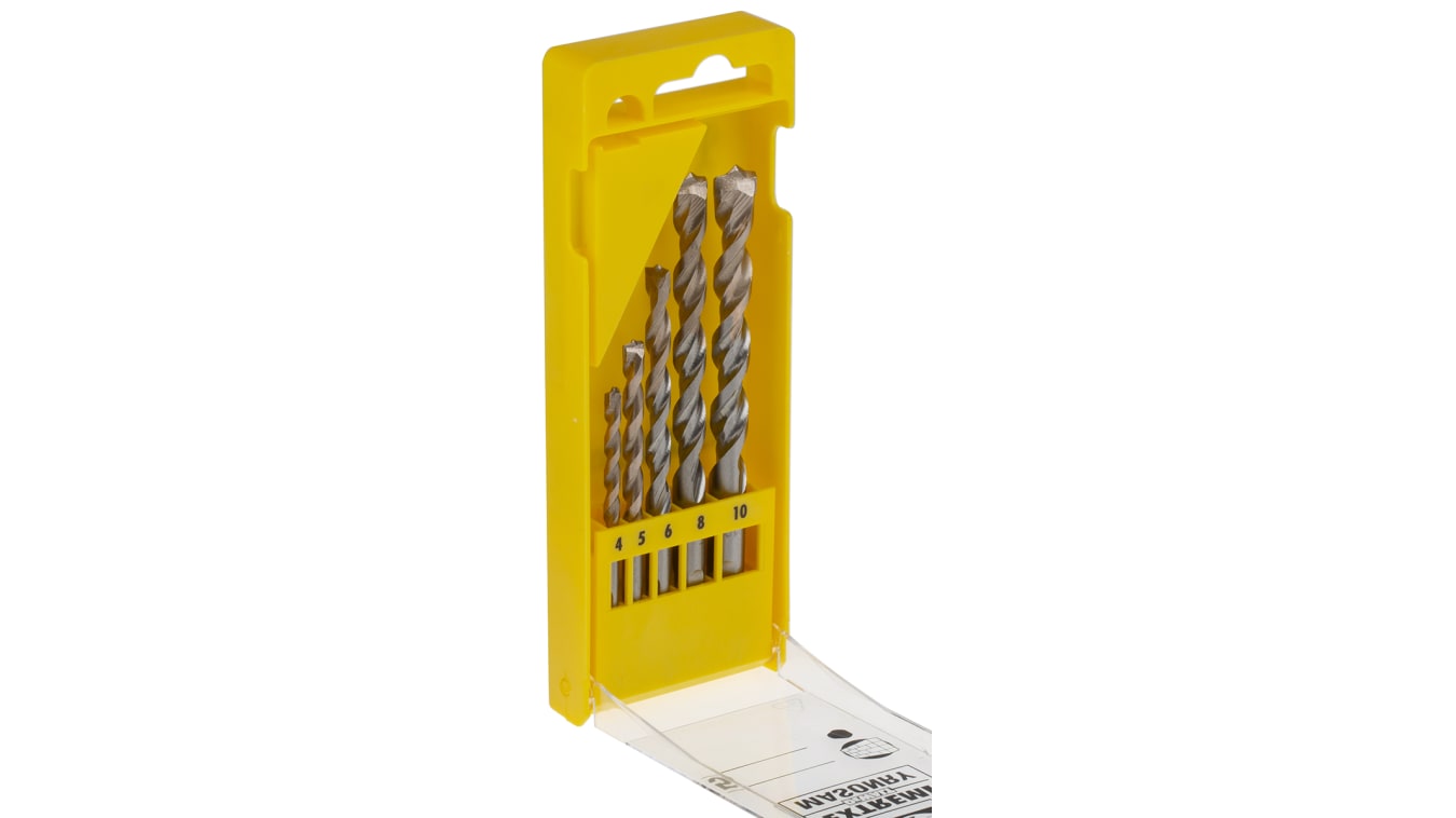 DeWALT 5 Piece Masonry Twist Drill Bit Set, 4mm to 10mm