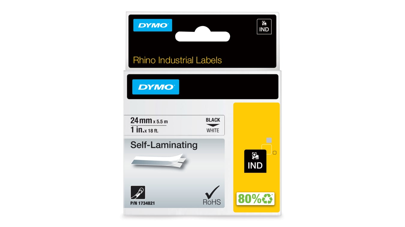 Dymo on White Label Printer Tape, 5.5 m Length, 24 mm Width
