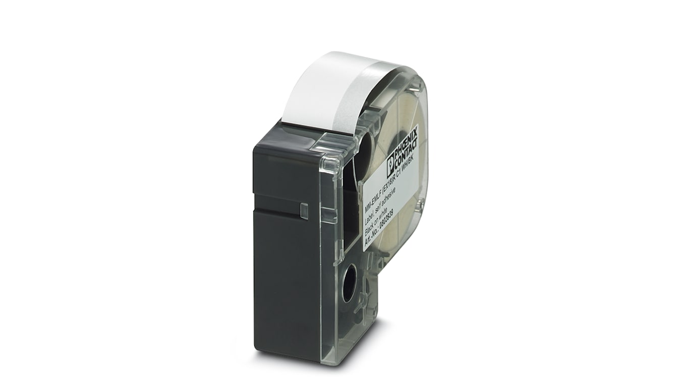 Phoenix Contact MM-EMLF (EX18)R C1 WH/BK Black on White Label Printer Tape,  8 m Length, 18 mm Width, 8m Label Length,
