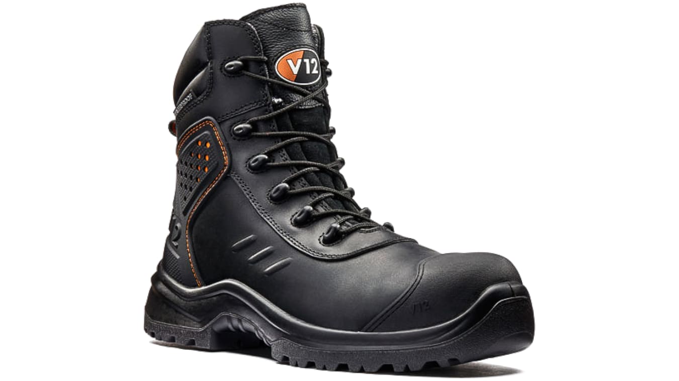 V1750/12 | Botas de seguridad V12 Footwear, serie Defender de Negro, talla 47, S3 SRC | RS