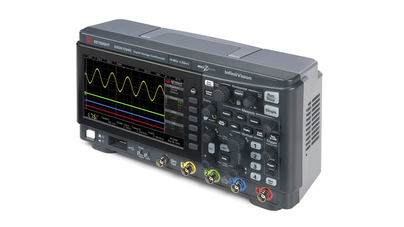 Keysight Technologies オシロスコープ, 70MHz, ポータブル, DSOX1204G Keysight Technologies オシロスコープ, 70MHz, ポータブル, DSOX1204G