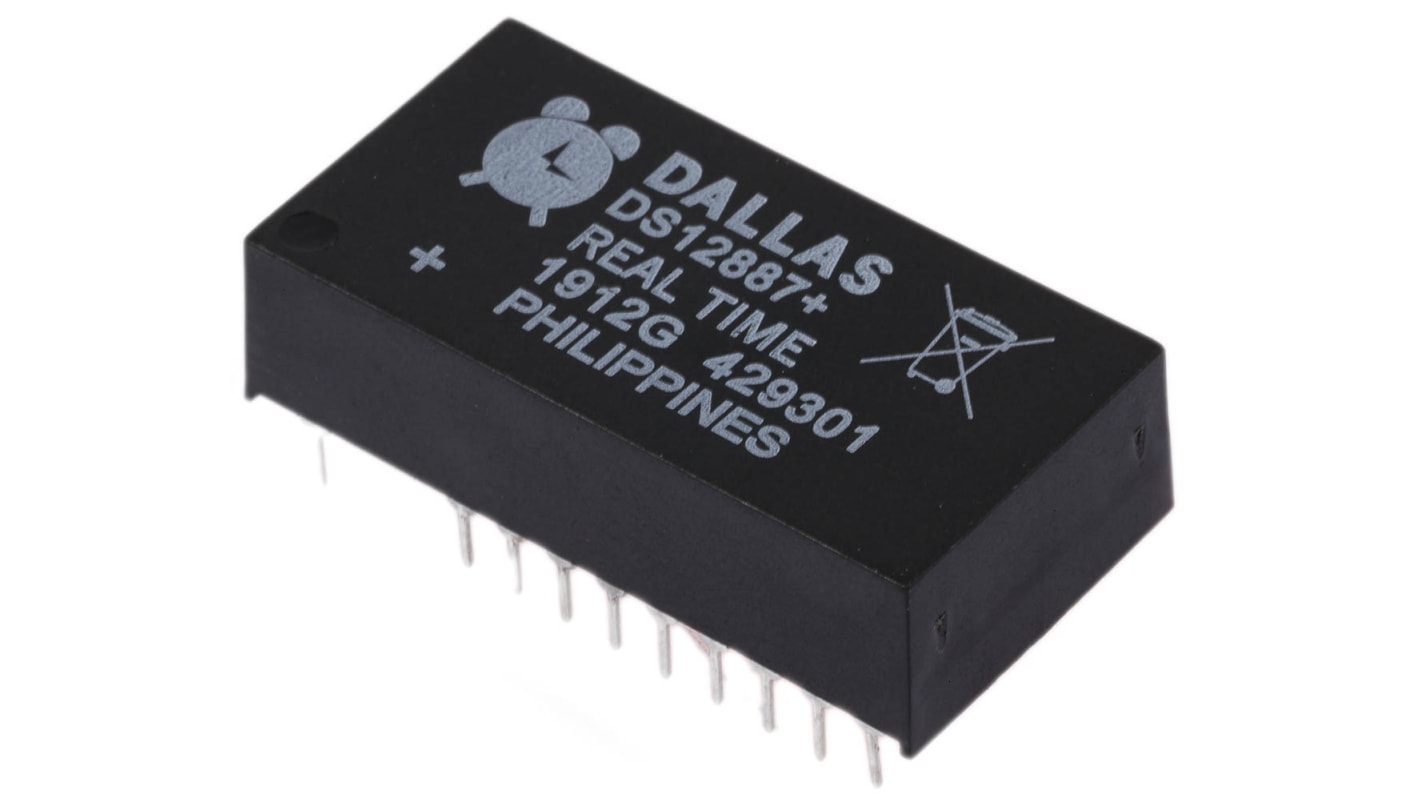 Maxim Integrated DS12887+, Real Time Clock (RTC), 114B RAM Multiplexed