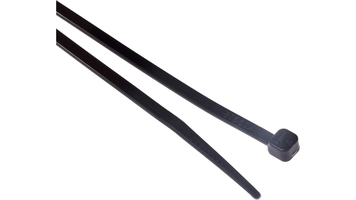 RS PRO Cable Tie, 150mm x 3.6 mm, Black Nylon, Pk100 RS