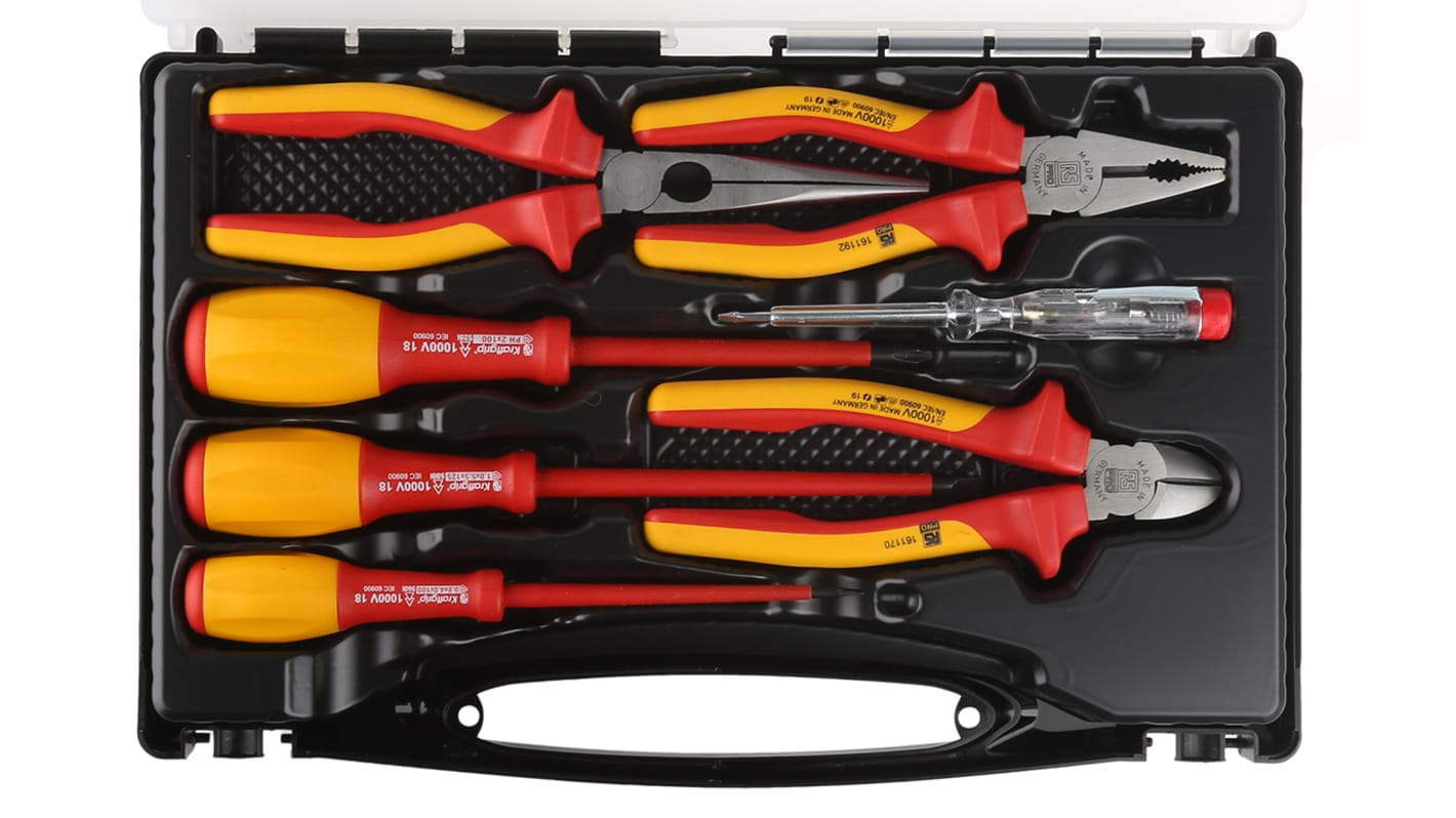 RS PRO 7 Piece Electricians Tool Kit with Case, VDE Approved RS