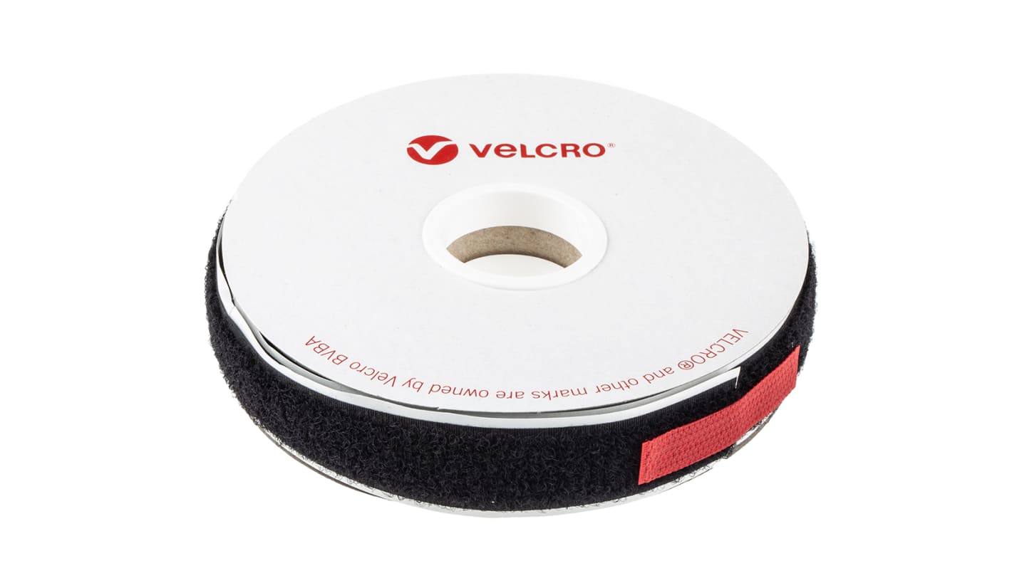 EB01020330114937 Velcro Black Hook & Loop Tape, 20mm x 5m RS