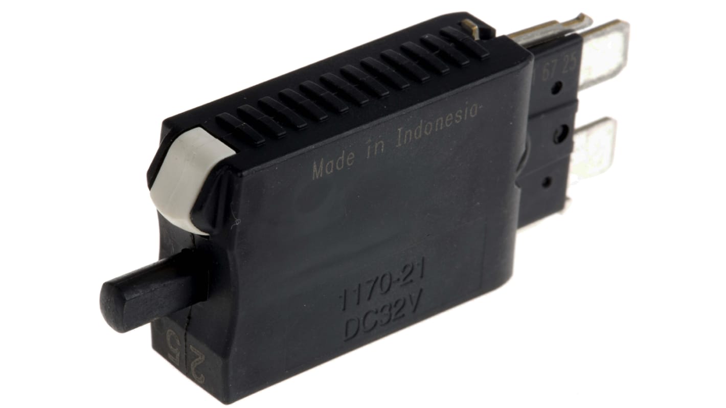 11702125A ETA 1170 Single Pole Thermal Circuit Breaker 28V dc Voltage Rating, 25A Current