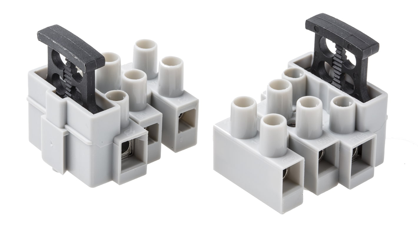 RS PRO 3-Way Fused Terminal Block, 6.3A, Screw Terminals, Panel Mount | RS