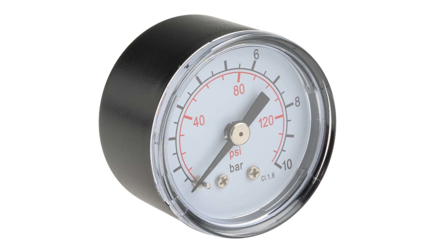 RS PRO Dial Pressure Gauge 10bar, 0bar min. RS