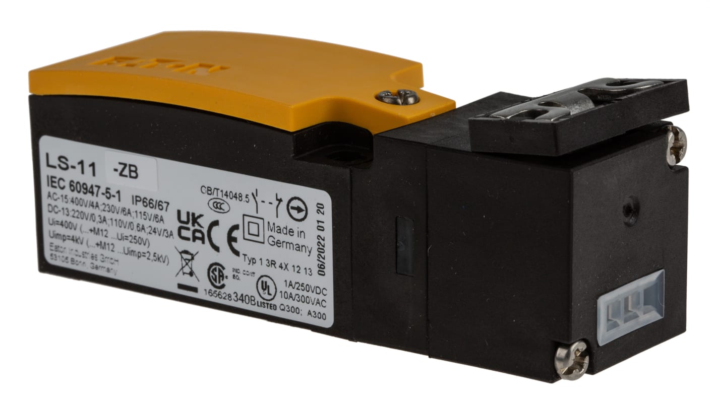 106819 LS11ZB Eaton LS4 ZB Safety Interlock Switch, 1NC/1NO Actuator Included, Spring Lock RS