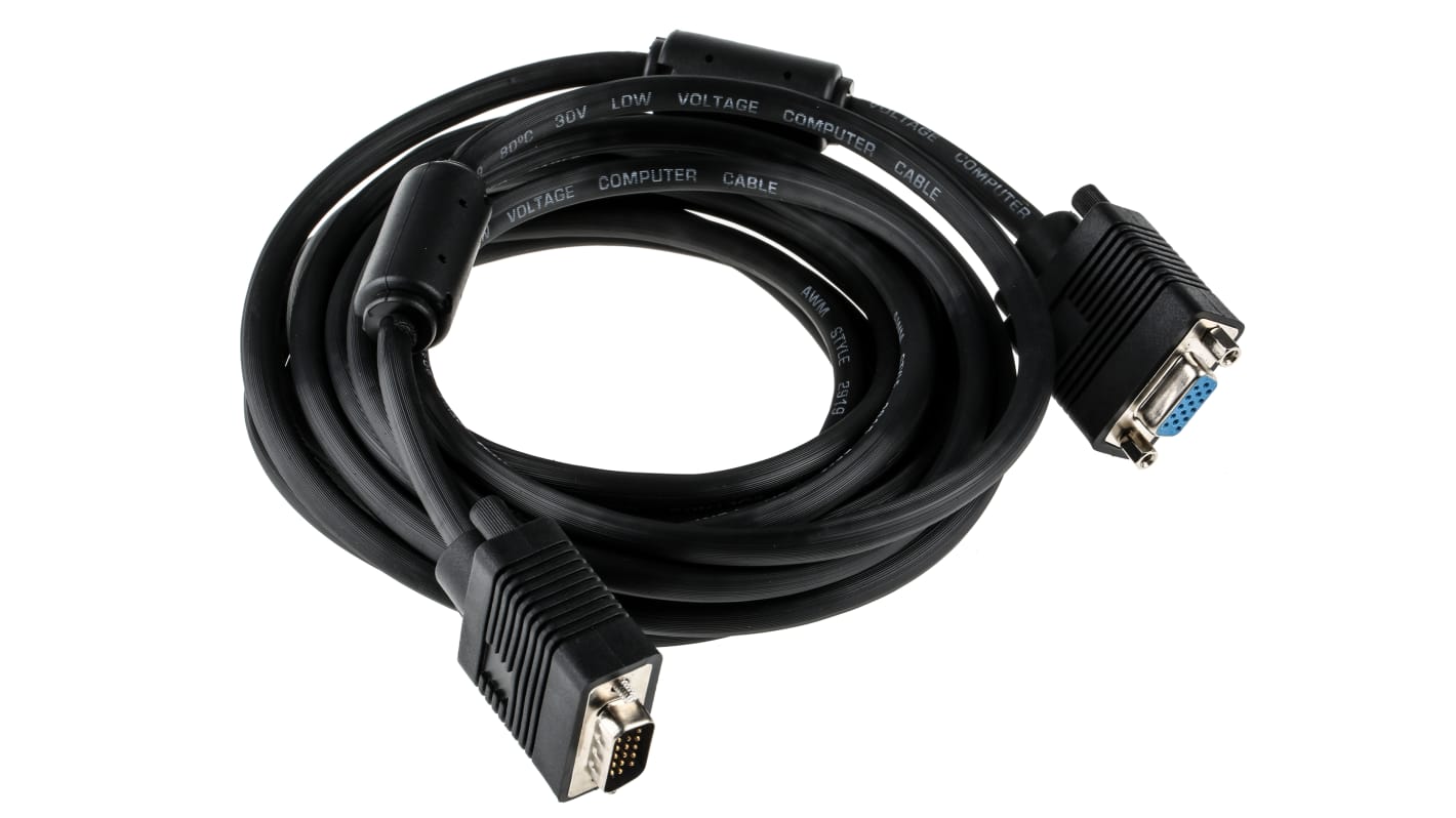 Cable VGA RS PRO de color con. A: VGA macho, VGA hembra, long. 5m | RS
