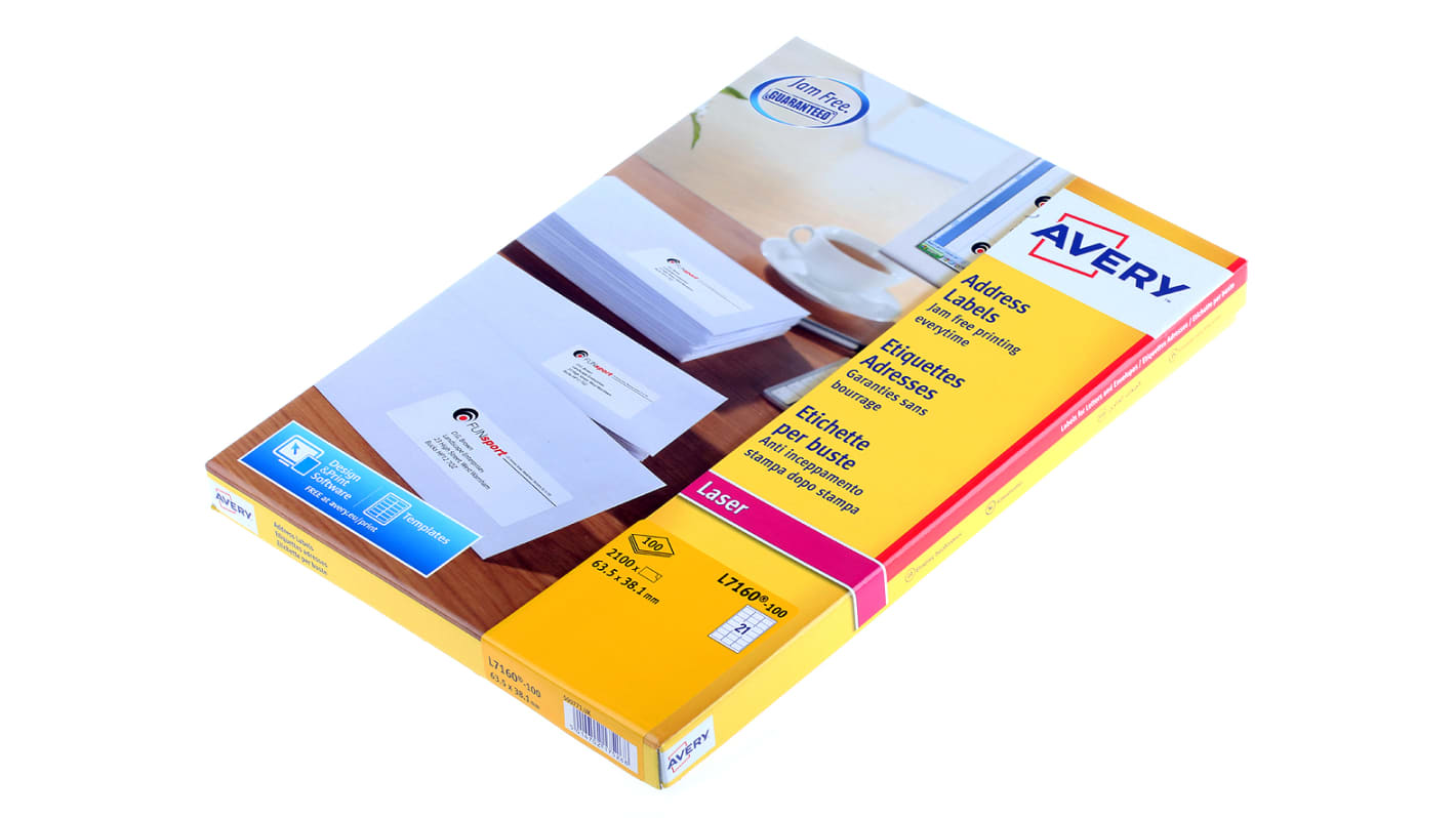 L7160-100 | Avery White Adhesive Address Label Sheet, Pack of ...