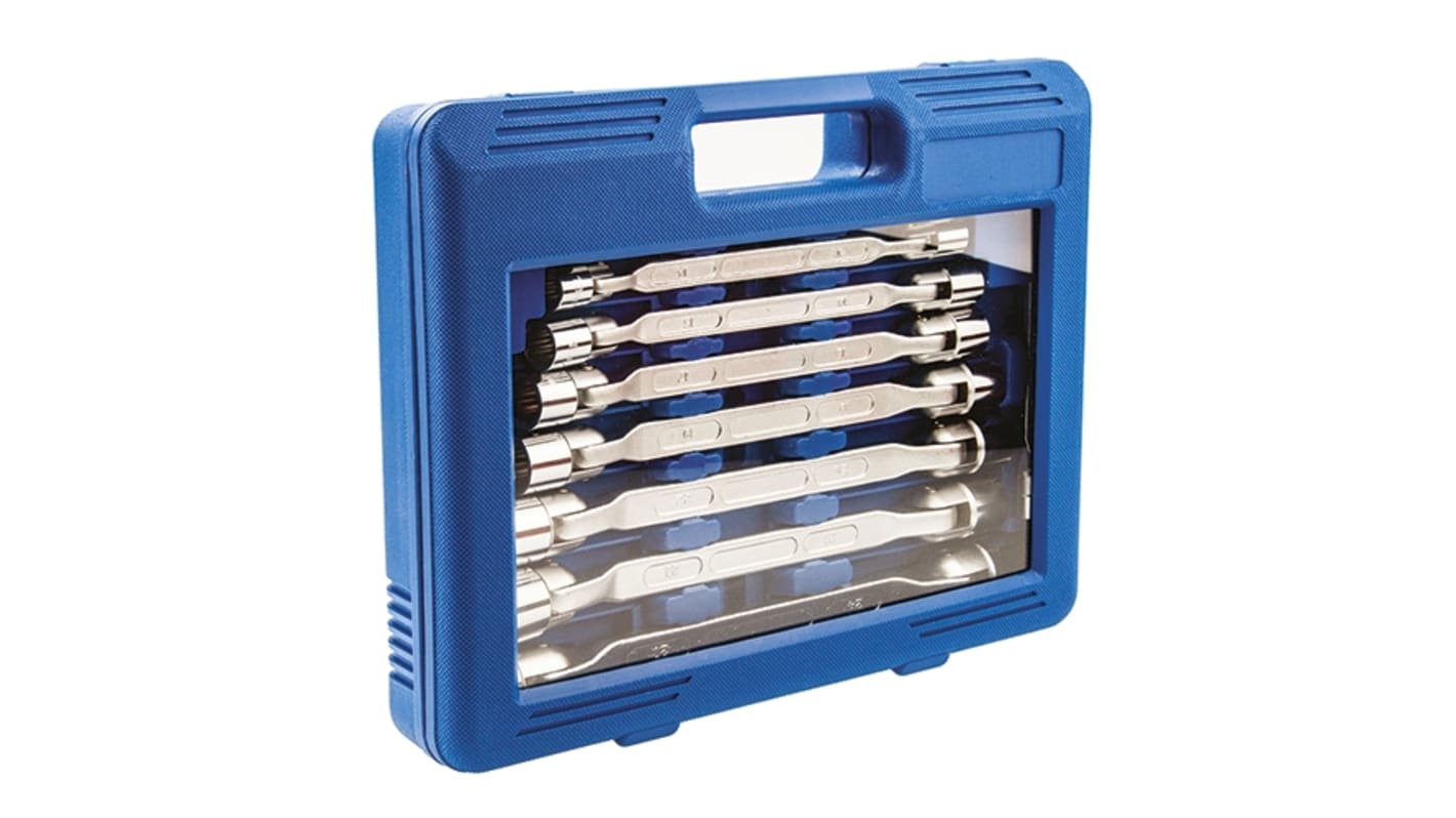 Juego de llaves de tubo RS de 10 piezas , Acero al Cromo Vanadio |