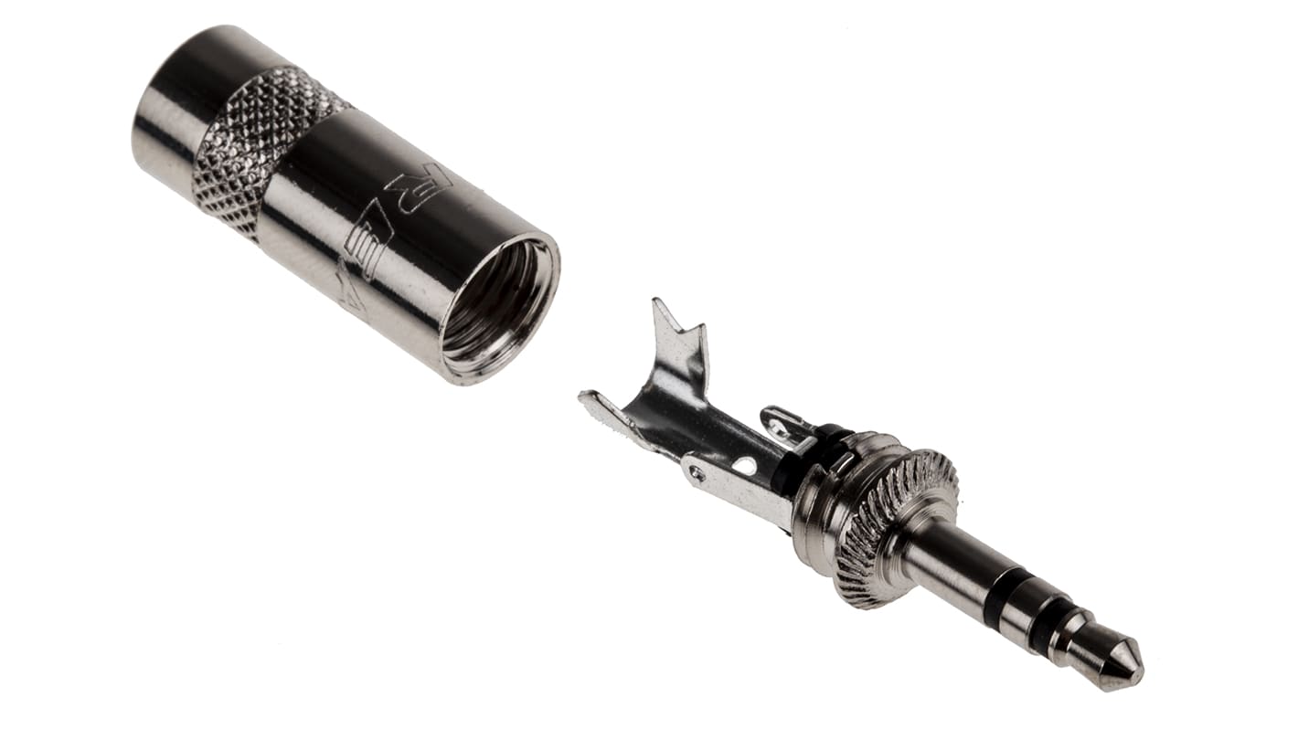 RS PRO Jack Connector 3.5 mm Cable Mount Stereo Plug, 3Pole RS