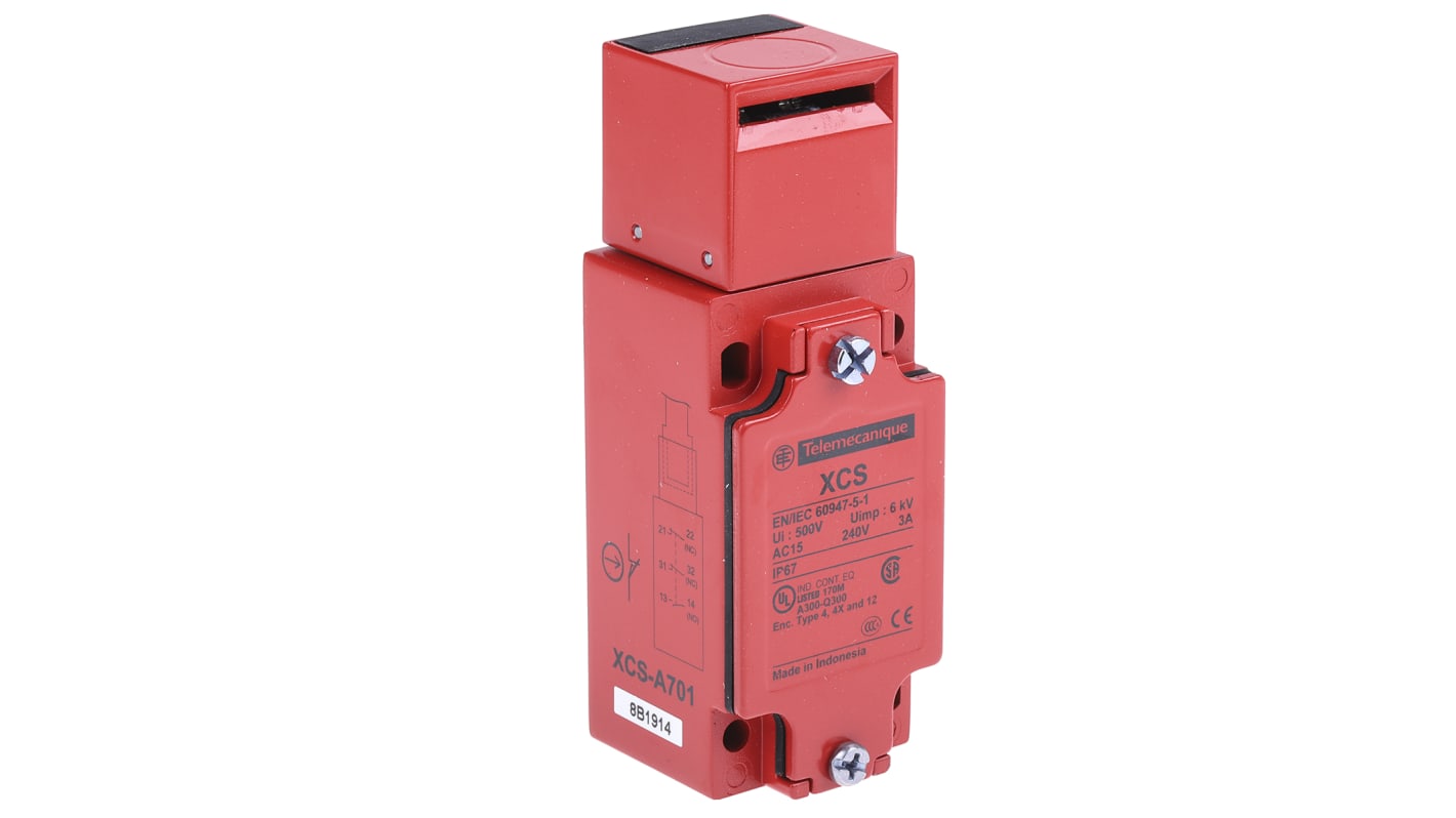 XCSA701 Telemecanique Sensors XCSA Safety Interlock Switch, 2NC/1NO