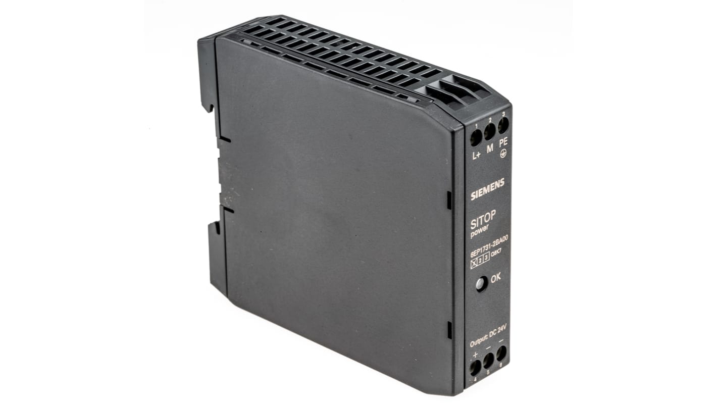 Siemens SITOP POWER Switch Mode DIN Rail Power Supply, 30 → 187V ac ac, dc Input, 24V dc dc Output, 370mA