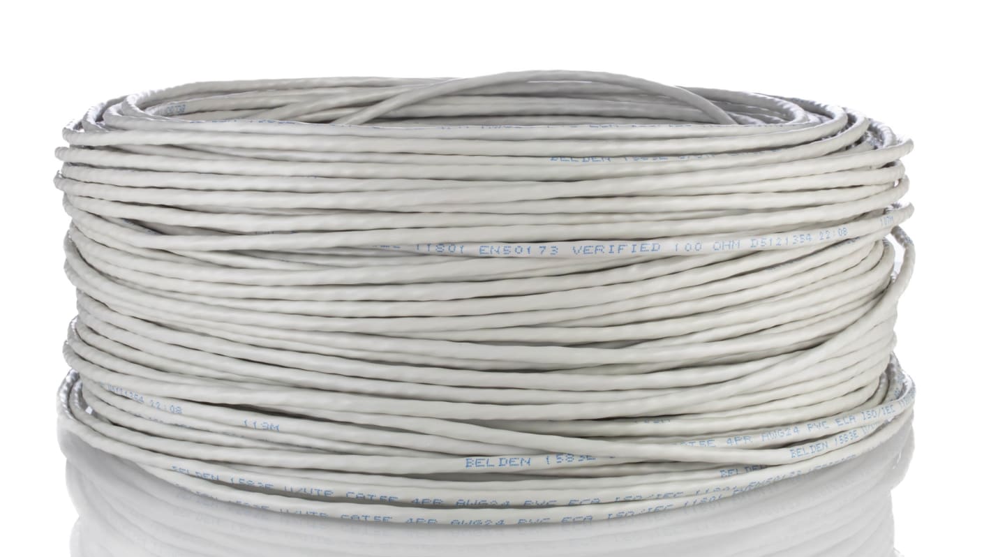 1583E.00B100 Belden Cat5e Cable, U/UTP Shield, Grey PVC