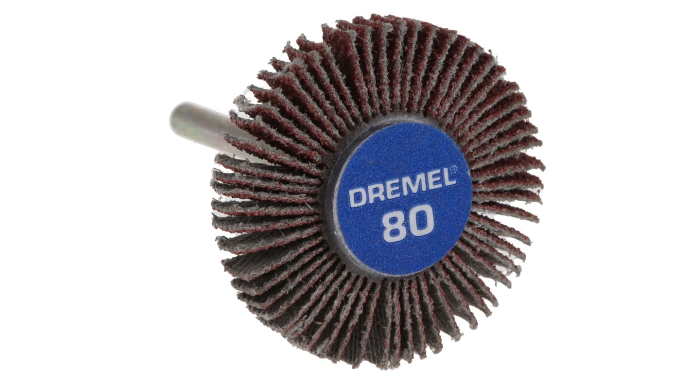 2615050432 Dremel Aluminium Oxide Flap Wheel, 28.6mm Diameter, P80