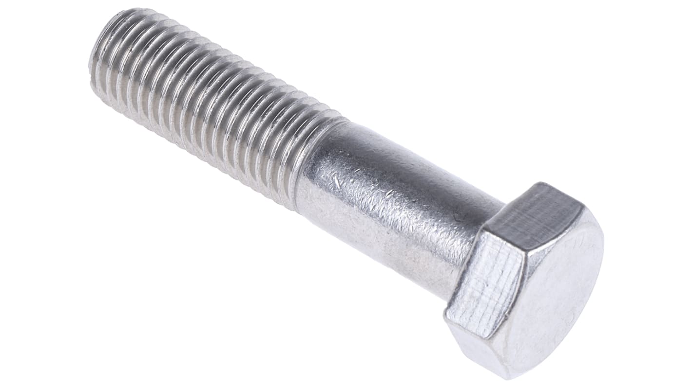 Plain Stainless Steel, Hex Bolt, M16 x 70mm RS