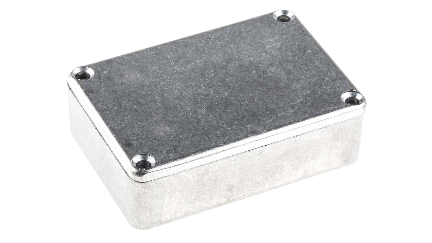 RS PRO Silver Die Cast Aluminium Enclosure, Silver Lid, 79.9 x 54.9 x 25.5mm