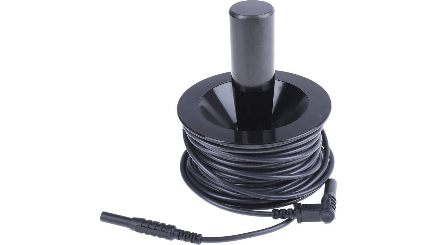 RS PRO Black Test Lead Extension Reel, 12m Cable Length, CAT III 1000 V