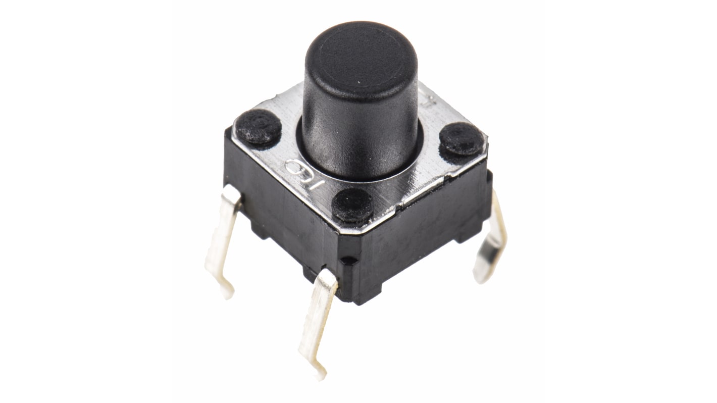 Plunger Tactile Switch, SPST-NO 50 mA @ 24 V dc 3.6mm Through Hole